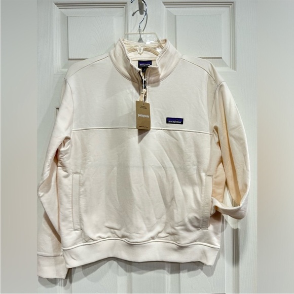 Patagonia Women's Small Ahnya 1/4 Zip Pullover Natural White Cream Jacket NWT - Picture 1 of 9